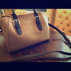 Kate Spade Tan and Black Colorblock Handbag